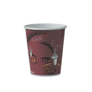 Solo 370SI 10 Oz. Bistro Paper Hot Cup noHandle Singlepoly(1000 Pack 