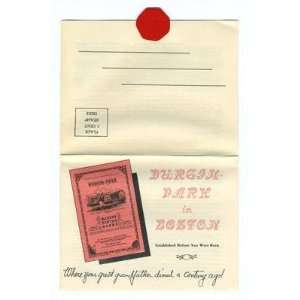  Durgin Park Souvenir Mailer Boston Massachusetts 1950s 