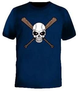 NEW Baseball Skull and BAT Bats Ball Jersey Tee T Shirt  