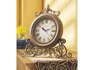 Casa Cristina Tuscan Iron Scroll Tabletop Clock 17.5 W 054798370036 