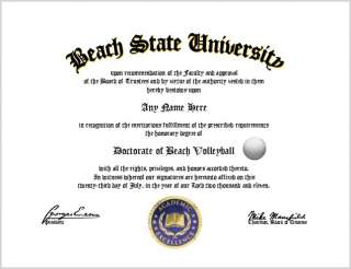 Beach Volleyball Diploma   Volleyball Lover Certificate Unique Fun 