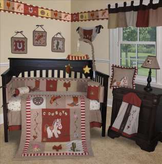 Baby Boutique  Western Cow Boy 13 PCS Crib Bedding Set  
