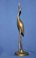 Antique European Handcrafted Brass Stork Bird Figurine  