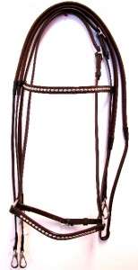 Brown ENGLISH ICELANDIC HORSE BRIDLE REINS LEATHER STUD  