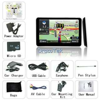 Inch Touch Screen GPS Navigator bluetooth FM Transmitter multimedia 