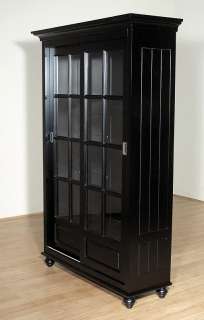 Black Lighted China Curio Showcase Cabinet Bookcase  