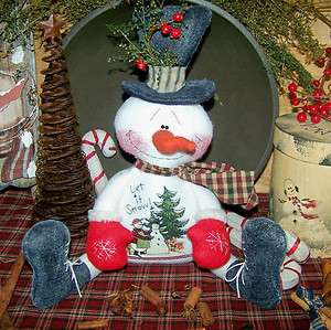 Primitive Christmas Snowman Ornie Shelf Doll Pattern 59  