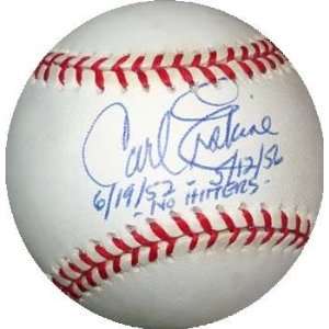   autographed Baseball inscribed No Hitters 52 56