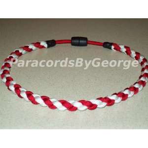     18 Red & White Baseball Necklace   550 paracord 
