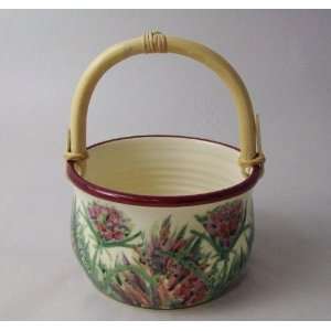    Red Thistle Basket Bowl by Moonfire Pottery