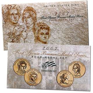 2007 First Spouse Bronze Four Medal Set Washington Adam  