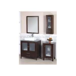  30 Bathroom Vanity Set W/ Ceramic Vessel Sin, Wood Framed Mirror 