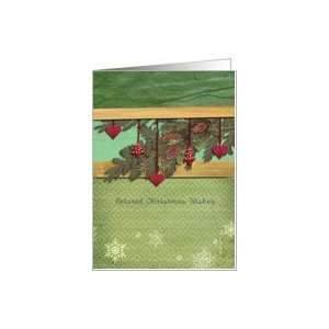 Belated Christmas wishes, christmas card, fir cone, pine, 3 d effect 