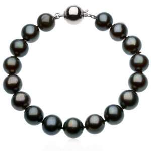  Black Cultured Pearl Bracelet in Silver Jewelry