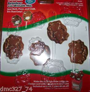 CHRISTMAS Plastic Mini REINDEER WREATH CANDY MOLD  