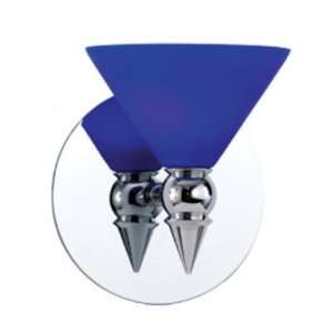   Alico Single Lamp Wall Sconce with Cobalt Blue Duplex Glass Sh Chrome