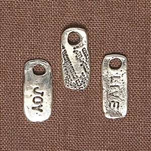   Metal Charms, Rectangle 1, 9 by 21mm Antique Silver, 13/Pkg Arts