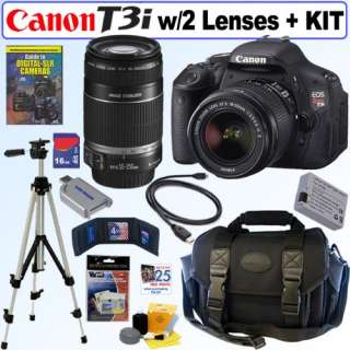 Canon Rebel T3i DSLR Camera 18 55mm & 55 250mm IS KIT 13803134254 