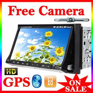 GPS Nav PIP 7 HD Double 2DIN Car Stereo DVD Player Bluetooth iPod  