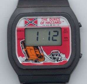 Dukes Of Hazzard LCD Quartz Watch Blister Card 1981  