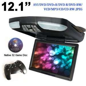   BLACK Flip Down Monitor with DVD Player + Video Games + Remote Control