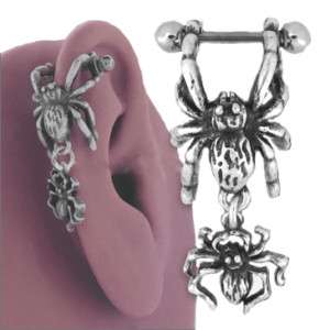 316L SS Ear Cartilage Piercing Earring Ring Long Spider  