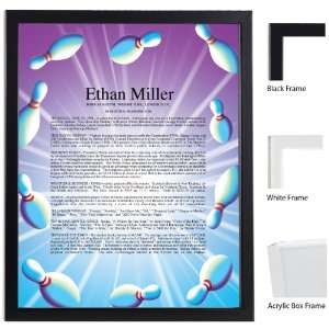  11 x 14 Bowling Scroll with White Frame Arts, Crafts 