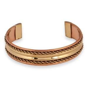  Brass Inlay Copper Braid Cuff Bracelet Jewelry