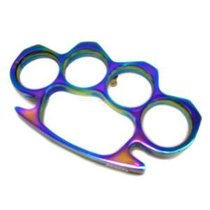  New Pewter Brass Knuckles Belt Buckle Rainbow Everything 