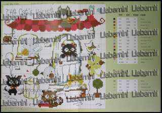 so60  The Cats House  lovely cross stitch pattern  
