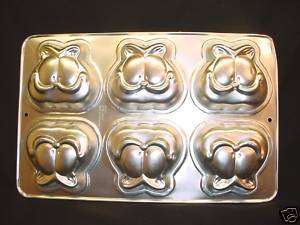 Wilton GARFIELD cake pan CAT Cookie Candy 6 mold tin  