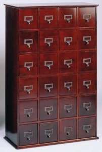 Solid Oak Library Style 288 CDs Cabinet/Rack Cherry  