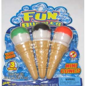    Mini Ice Cream Cones Blowing Bubbles, Set of 3 Toys & Games
