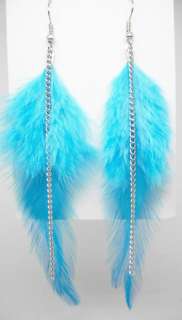 F1285 vogue Feather charm chain light cute dangle earrings  