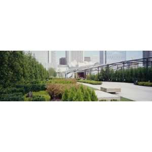 Garden in Front of Buildings, Millennium Park, Chicago, Illinois, USA 