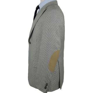   1970 CHECK HOUNDSTOOTH LIGHT GRAY WOOL MENS SPORTS JACKET COAT  