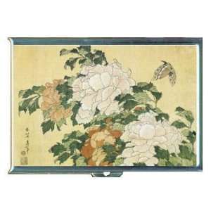  PEONIES BUTTERFLY JAPANESE WOODBLOCK ID Holder, Cigarette 