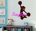 Cheerleading Wall Decal Decor with name 2 Color items in Stickyzilla 