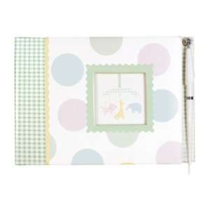 CR Gibson Baby Shower Keepsake and Guest Book, Animal Parade,