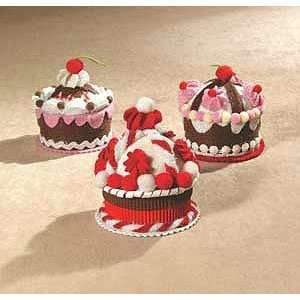  Set of 3 Felt Cake Cupcake Gift Containers Boxes