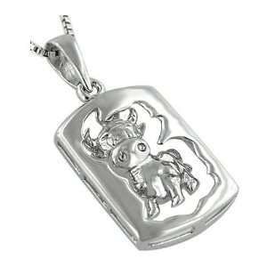  Sterling Silver Chinese Calendar Year of the Ox Pendant 