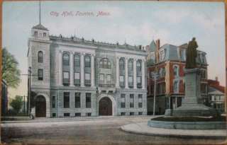 1905 Postcard City Hall Taunton, Massachusetts Mass MA  
