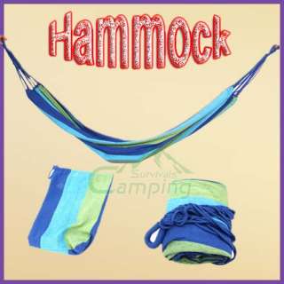 New Canvas Stripe Rope Hammock 72.83 x 39.37 Outdoor Camping 