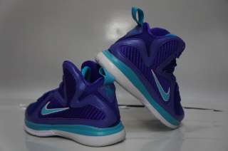 Nike Lebron 9 Pure Purple Turquoise White Sneakers Pre School Size 10 