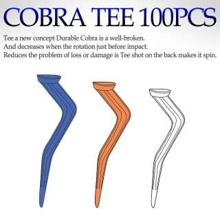 New Golf Plastic Cobra Tees 100pcs Blue Orange White Colors  