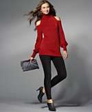    DKNYC Sweater, Cold Shoulder Long Sleeve Turtleneck customer 