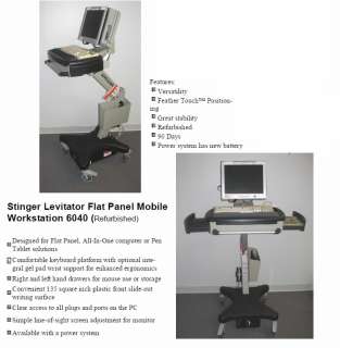   6040 Stinger Medical Mobile Laptop Cart with Power Supply  