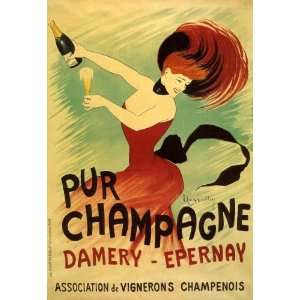  PUR CHAMPAGNE DAMERY EPERNAY FRANCE FRENCH VINTAGE POSTER 