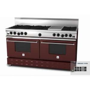   Inch Natural Gas Range With 12 Inch Charbroiler   Wine Red Appliances