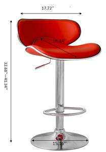 2pcs Restaurant Kitchen Counter Pub Salon Swivel Bar Stool Chair Red 
